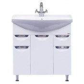 Тумба напольная Misty Орхидея 75 с 2 ящиками (корзина) белая эмаль