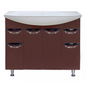 Тумба напольная Misty Орхидея 105 с 2 ящиками коричневая эмаль