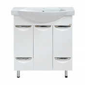 Тумба напольная Misty Лаванда 75 с 2-мя ящиками белая с тумбой