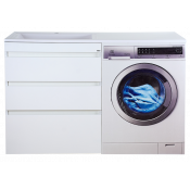 Тумба напольная Misty Фостер 70 с 3 ящиками под стиральную машину, белая 70 см