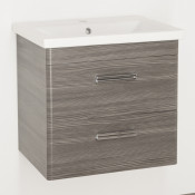 Тумба подвесная с раковиной Style Line Лотос 60 Plus подвесная, шелк зебрано ЛС-00000489