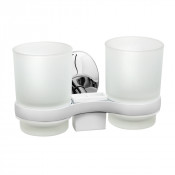 Держатель с двумя стаканами для щеток Raiber R70106, хром