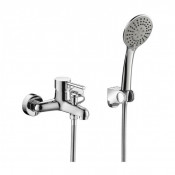 Смеситель для ванны настенный Bravat Slim TF6332366CP-01-RUS с душем, с лейкой