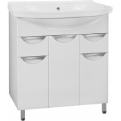 Тумба напольная под раковину Style Line Жасмин 80 белая ЛС-00000038