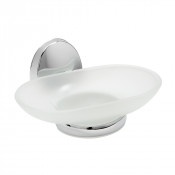 Мыльница стеклянная Raiber R70109, хром