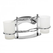 Держатель с двумя стаканами для щеток Raiber RBK-01, хром