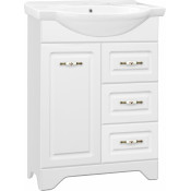 Тумба напольная под раковину Style Line Олеандр-2 65 Люкс 3 ящика, белая ЛС-00000047