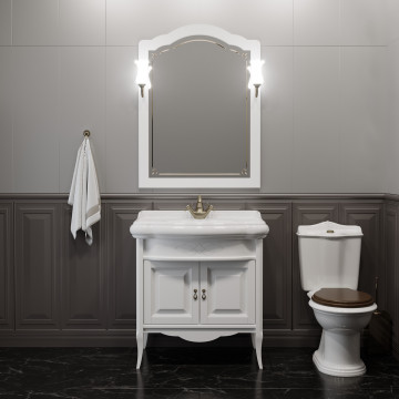 Комплект мебели Opadiris Лоренцо 80 Z0000008220, белый (тумба+раковина+зеркало+светильник)