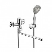 Смеситель для ванной настенный Bravat Slim TF6332366CP-01L-RUS длинным изливом