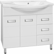 Тумба напольная под раковину Style Line Ирис 100 белая ЛС-00000178