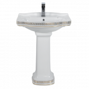 Раковина подвесная Creavit Klasik Декор VERCACI/ЗОЛОТО KL065.000W0