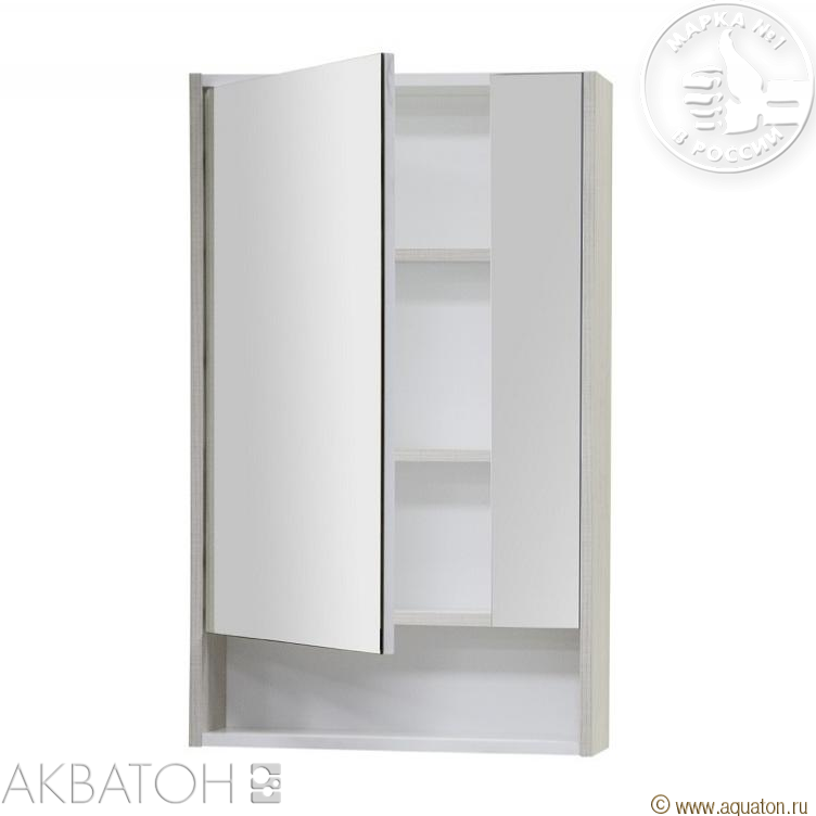 Зеркальный шкаф Акватон Рико 50 1A212302RIB90 белый/ясень фабрик