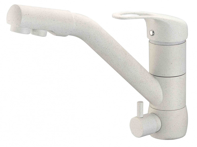 Смеситель Zorg Clean Water ZR 400 KF-12 WHITE для кухни под фильтр, цвет белый песок