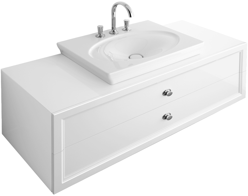 Тумба с раковиной Villeroy&Boch La Belle A58310DJ+6124G1R1, бриллиантовый белый