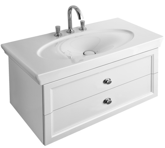 Тумба с раковиной Villeroy&Boch La Belle A58410DJ+6124A1R1, бриллиантовый белый