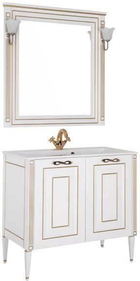 Комплект мебели для ванной Aquanet Паола 90 белый/золото 187844
