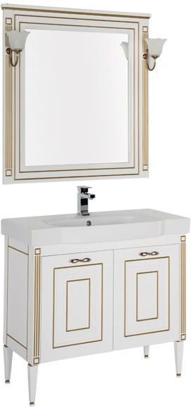 Мебель для ванной Aquanet Паола 90 белый/золото (керамика) 186382