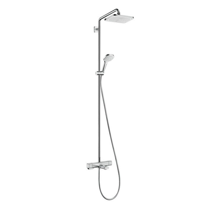 Душевая система Hansgrohe Croma E 27687000 Showerpipe 280 1jet c термостатом и изливом, хром