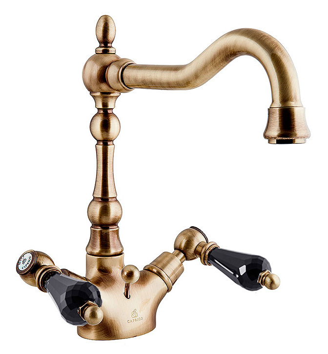 Смеситель для раковины Caprigo Adria Swarovski 01B-025-vot бронза
