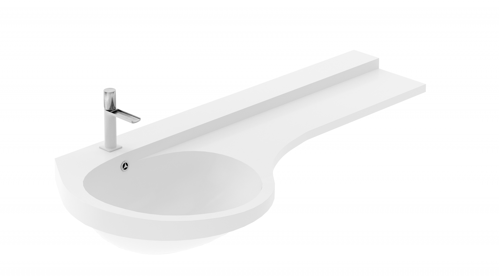 Раковина Цвет и стиль Бонито 135 НФ-00006963 левая белый глянец