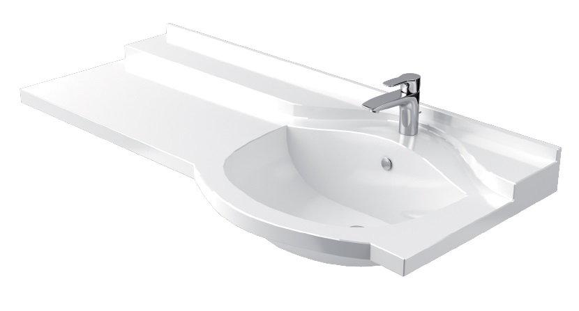 Раковина Цвет и стиль Доменика 135 НФ-00007194 правая белый глянец