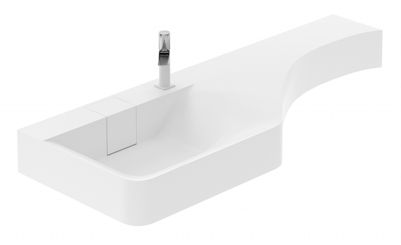 Раковина Цвет и стиль Кулибинка 135 НФ-00007397 левая белый глянец