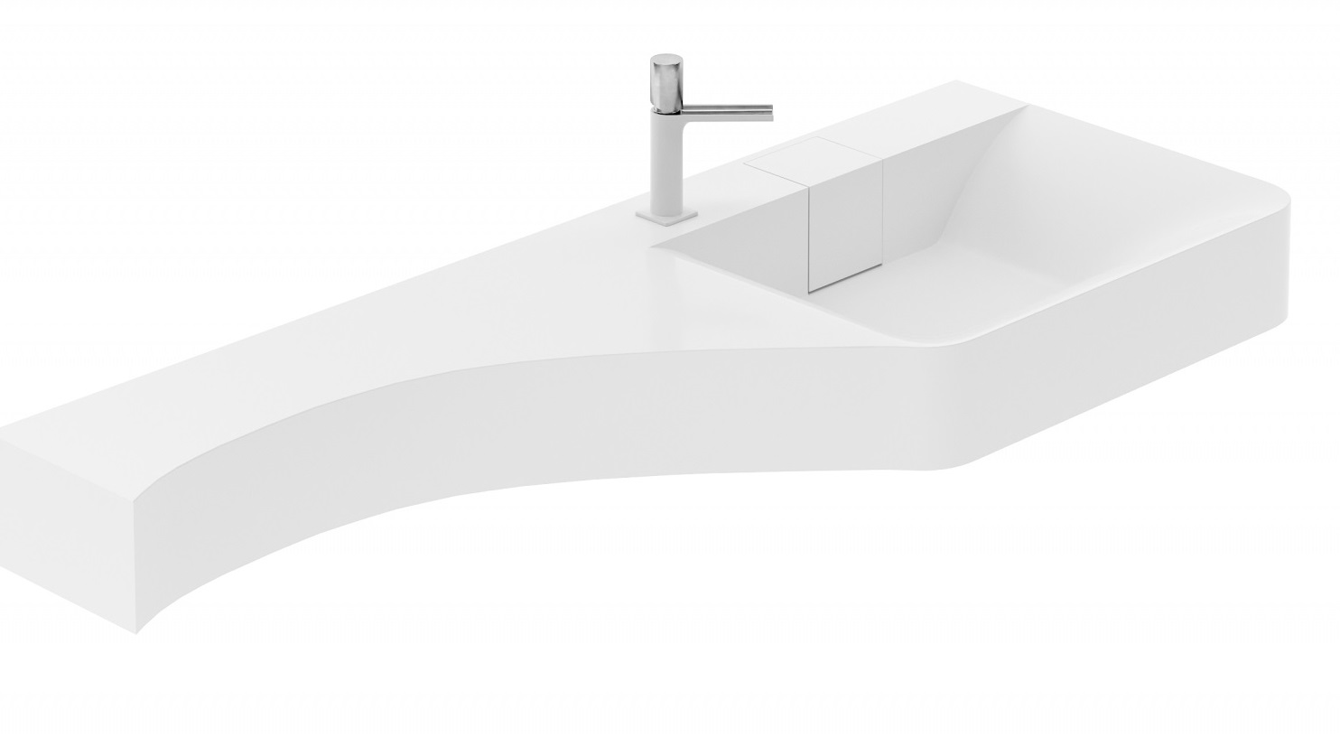 Раковина Цвет и стиль Кулибинка 135 НФ-00007404 правая белый глянец