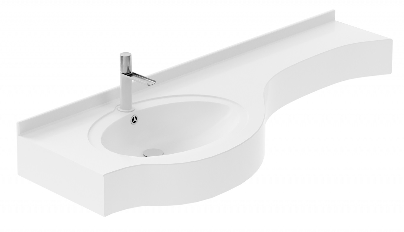 Раковина Цвет и стиль Фокус 135 НФ-00013706 левая белый глянец