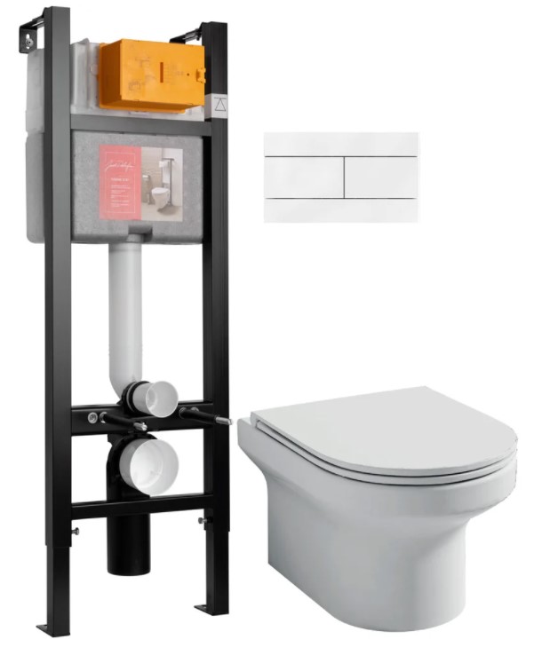Подвесной унитаз с инсталляцией комплект Jacob Delafon Elite E21755RU-00