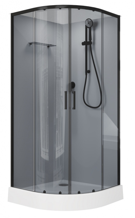 Душевая кабина Aquanet Passion EVO Black 90х90 правая 267258 без гидромассажа