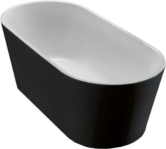 Акриловая ванна BelBagno BB71-1700-NERO-W0 170х80 без перелива белый/черный