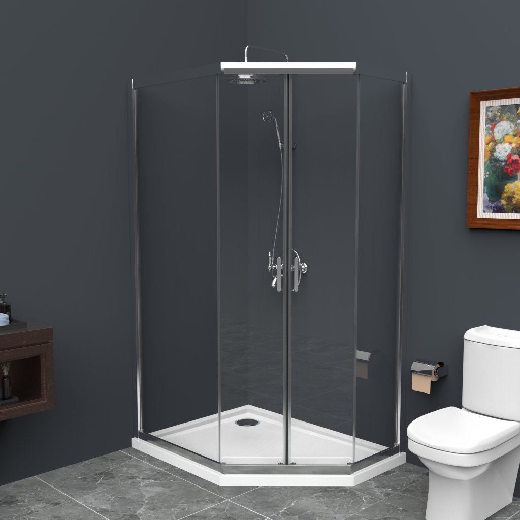 Душевой уголок BelBagno Uno UNO-195-PH-2-100/80-C-Cr 100x80 хром/прозрачное