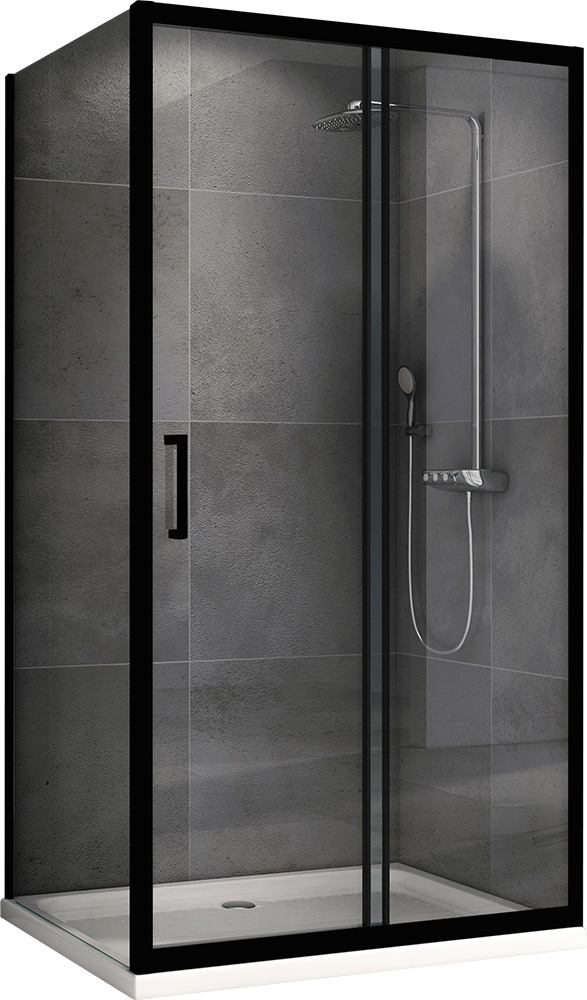 Душевой уголок Abber Schwarzer Diamant AG30150B-S90B 150х90 черный/прозрачное