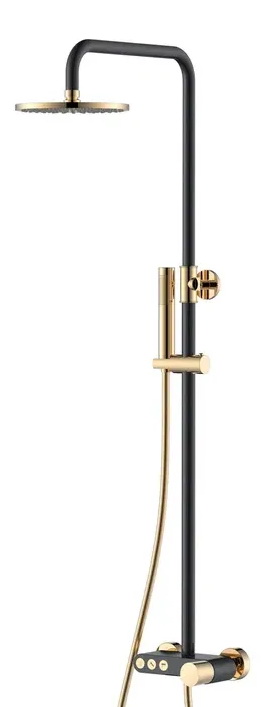 Душевая система со смесителем Boheme Stick 128-BG.2 ручка Touch черный/золото