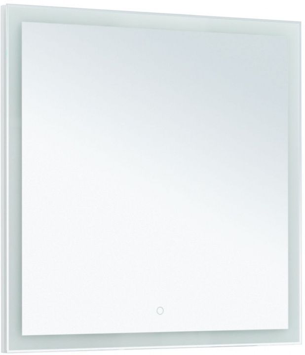 Зеркало Aquanet Гласс 274016 80x80 с подсветкой белый глянец