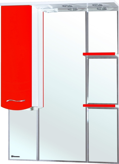 Зеркальный шкаф Bellezza Мари 1178 85 L с подсветкой белый/красный
