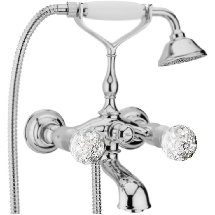 Смеситель для ванны и душа Webert Karenina KA720201015 хром, ручки Swarovski