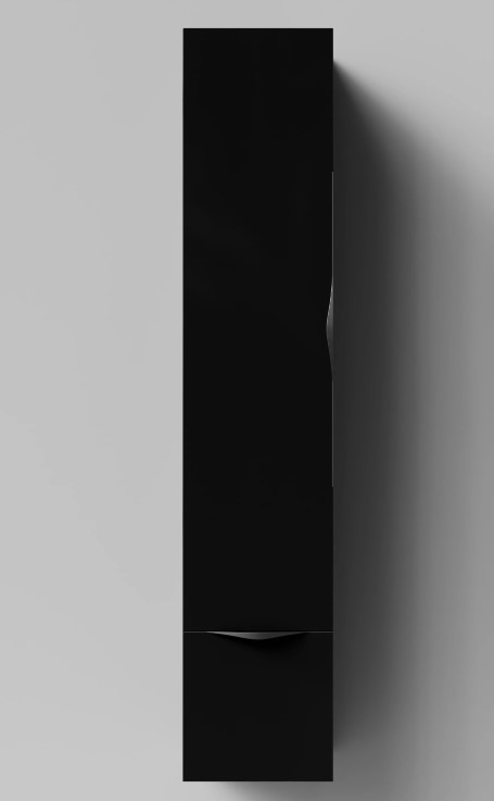 Шкаф-пенал Vod-ok Марко 9307 30 L дверь и ящик, ручки черные, черный глянец