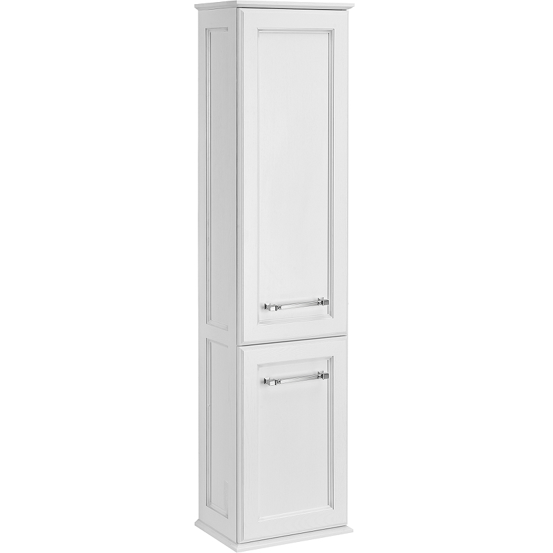 Шкаф-колонна ASB-Woodline Венеция 11965 40 белый/патина серебро