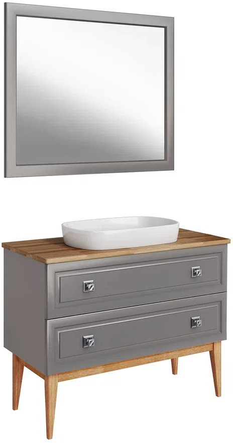 Комплект мебели для ванной ASB-Woodline Каталина 1209601 100 серый