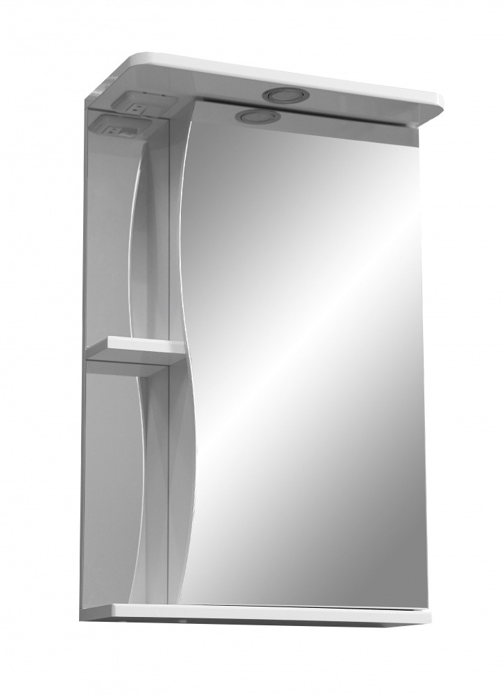 Зеркальный шкаф Stella Polar Волна Верея 50/C SP-00000032, 50 см, подвесной, с подсветкой, белый, правый