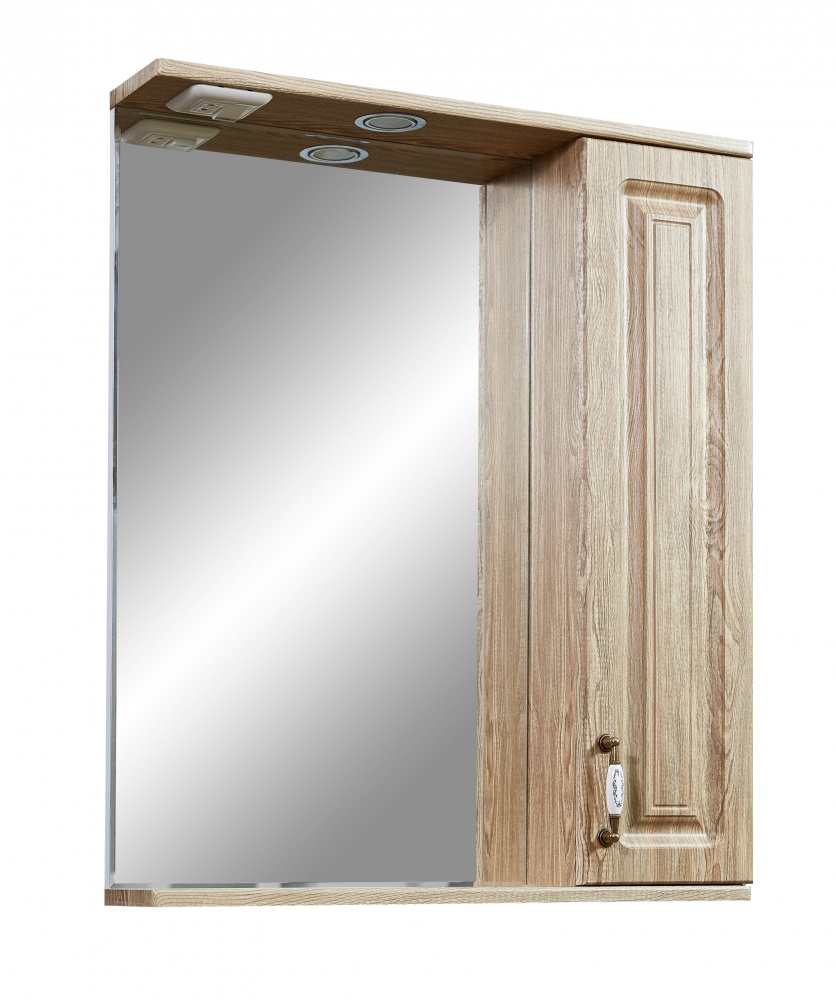 Зеркальный шкаф Stella Polar Кармела 65/C SP-00000181, 65 см, подвесной, правый, карпатская ель