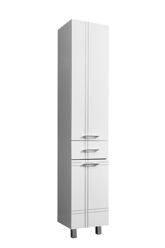 Шкаф-пенал Stella Polar Опера 36 SP-00000013, 36 см, напольный, белый/патина серебро
