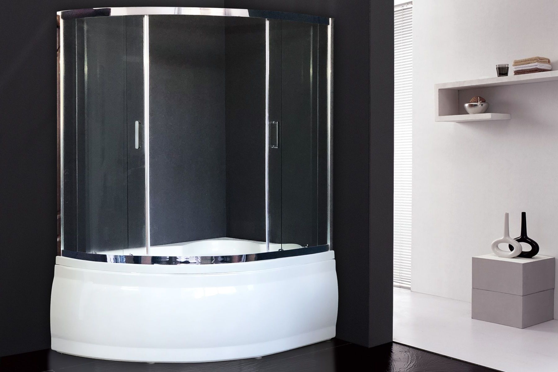 Душевая штора Royal Bath Alpine RB150ALP-T-CH (хром/6мм прозрачное)