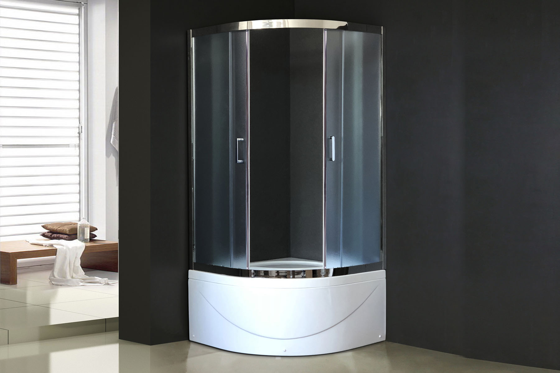 Душевой угол Royal Bath RB100BK-C-CH (матовое)
