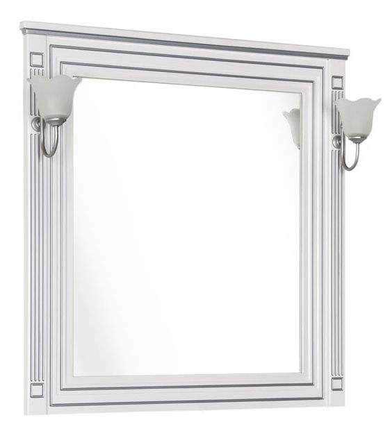 Зеркало Aquanet Паола 90 белый патина-серебро 181769