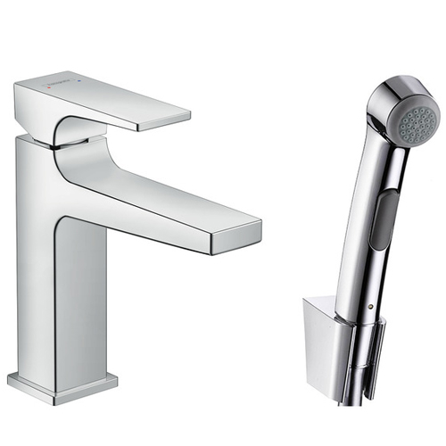 Смеситель для раковины Hansgrohe Metropol 110 с гигиеническим душем 32522000